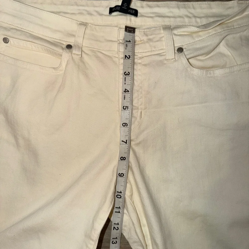 Eileen Fisher‎ Organic Cotton Jeans Womens 12 Undyed Straight Leg Denim